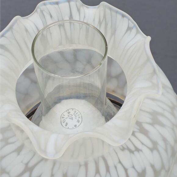 Vintage Table Lamp Brass Base Frosted Glass Shade  15" - Picture 7 of 10